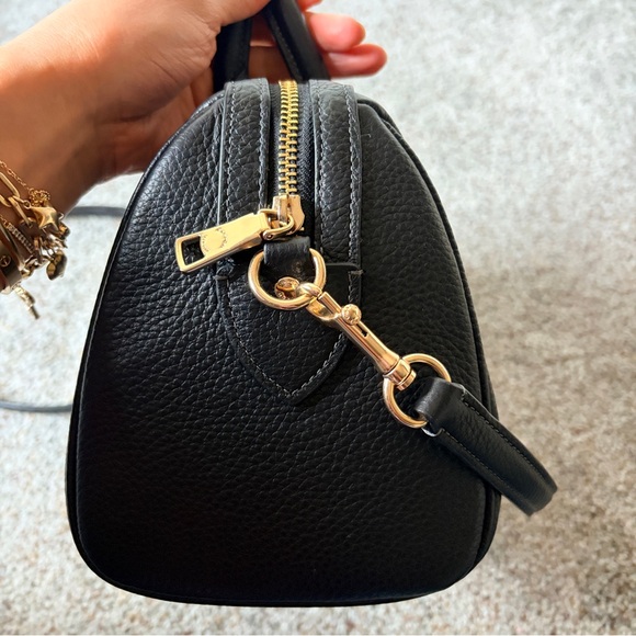 Coach Rowan Black pebbled Leather Satchel - Picture 5 of 11